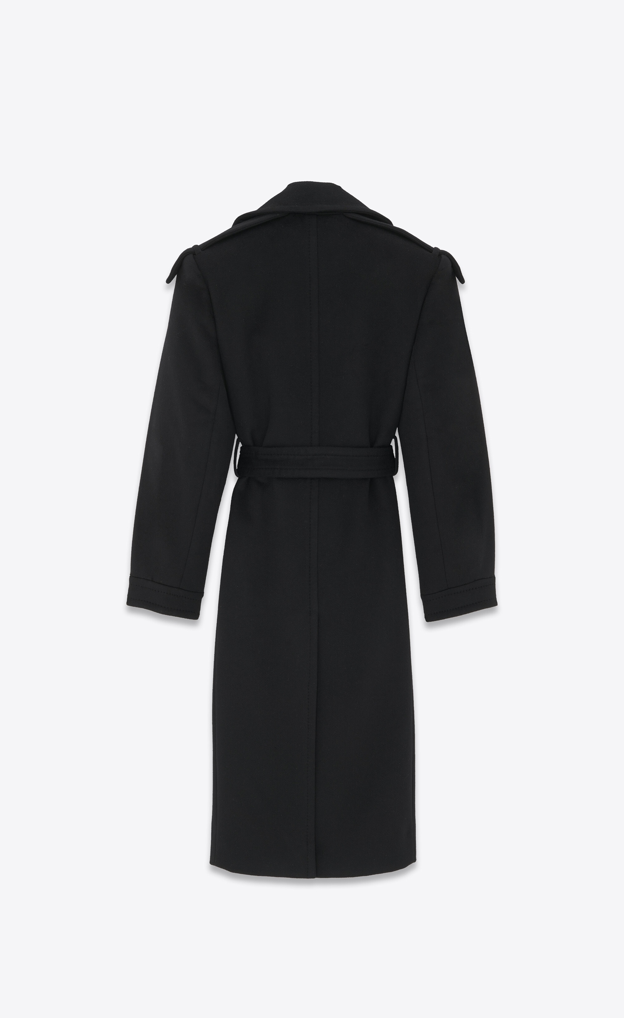 コート SAINT LAURENT Cashmere And Wool Belted Coat Saint Laurent Women's' Cashmere And Wool Belted Coat in