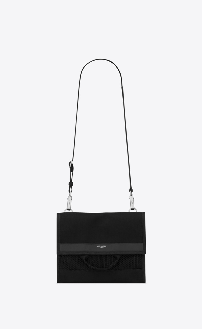 city flap crossbody pouch in canvas - 1
