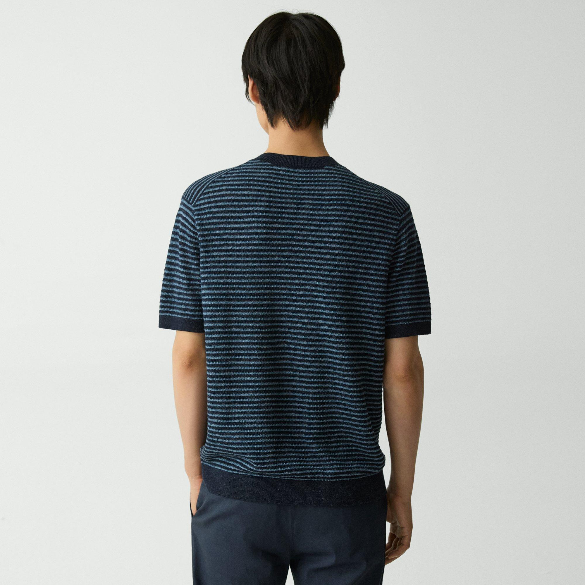 Striped Tee in Pacific Linen - 4
