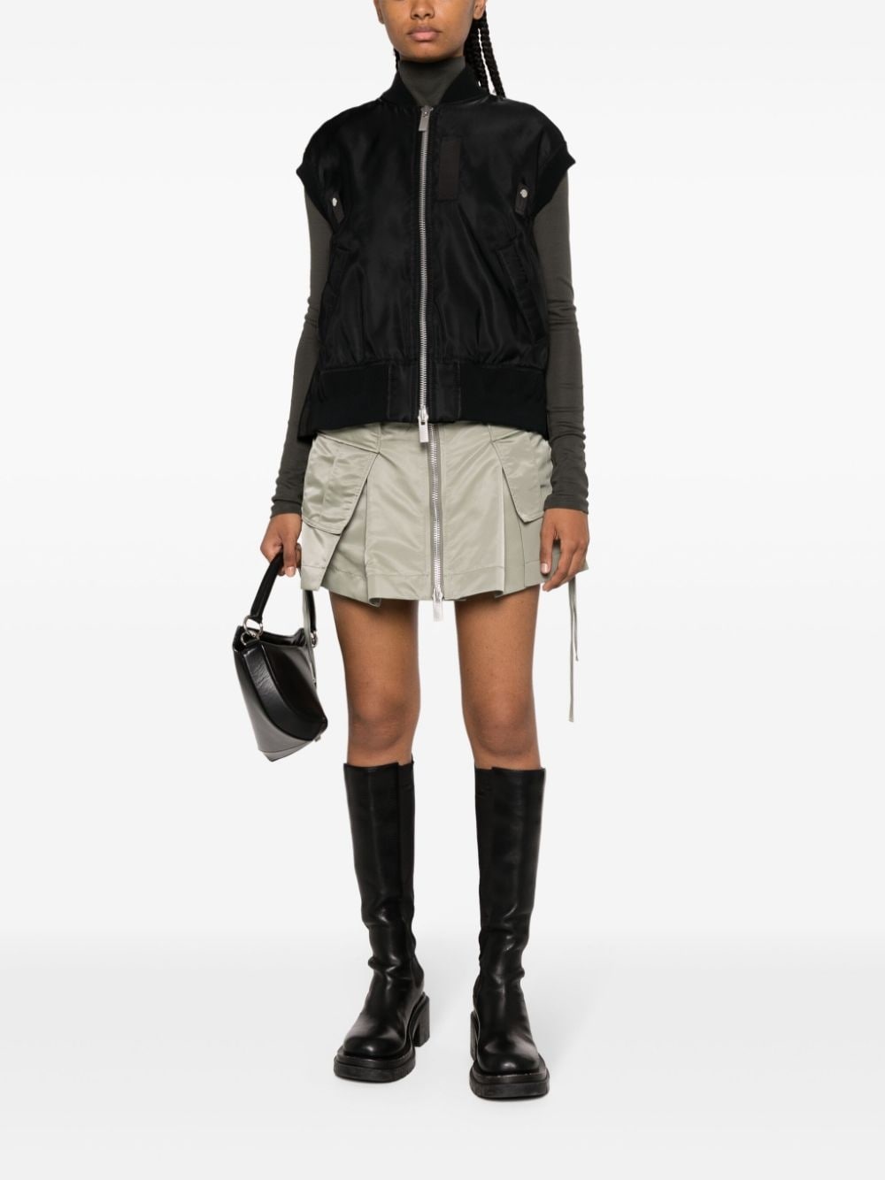 zip-up twill shorts - 2