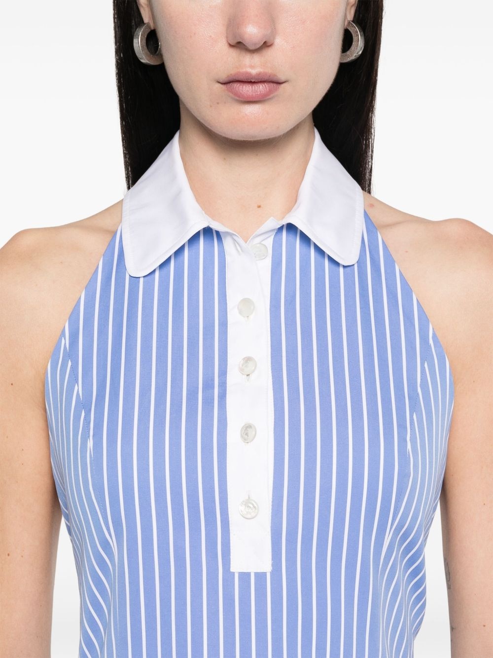pinstriped halter top - 5