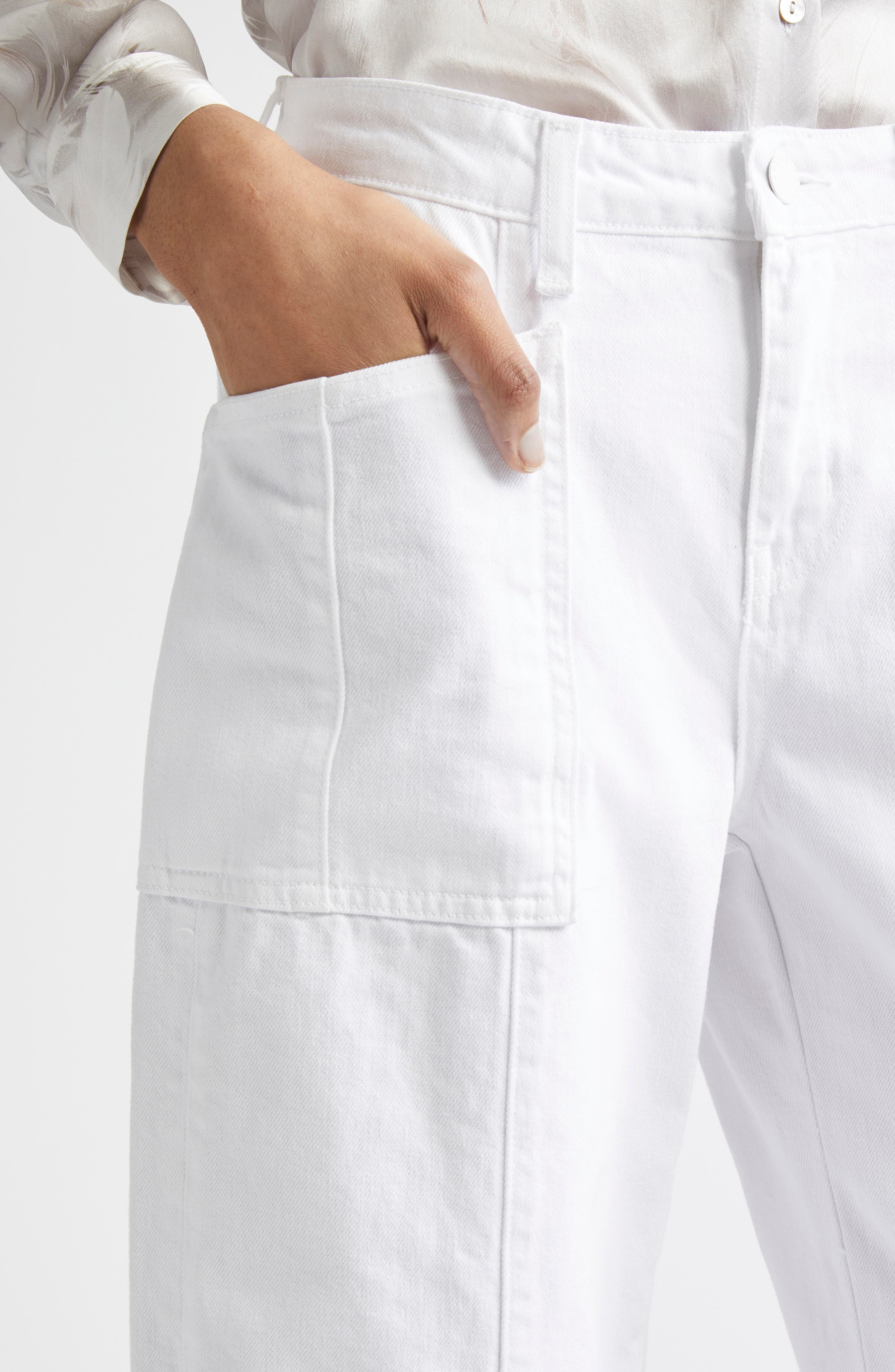 L'AGENCE Cody High Waist Barrel Leg Rodeo Jeans in Blanc at Nordstrom - 5