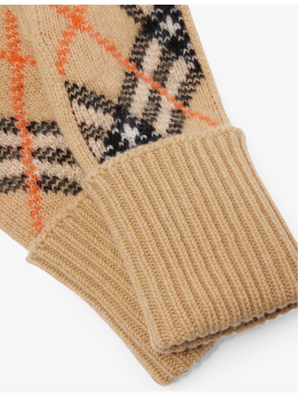 Check-print cashmere-blend gloves - 2