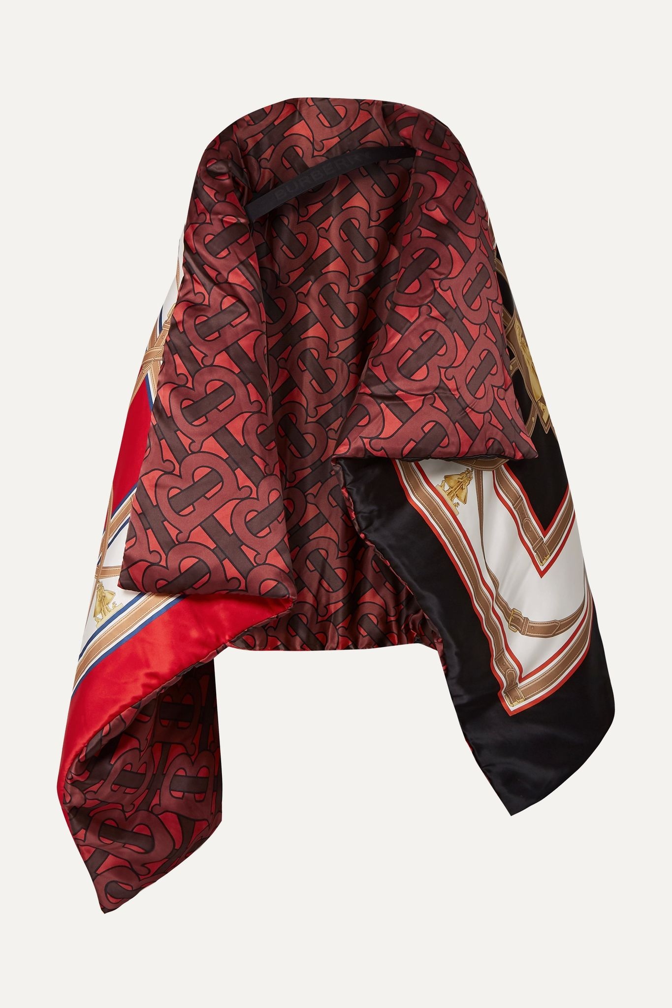 Printed mulberry silk-satin cape - 1