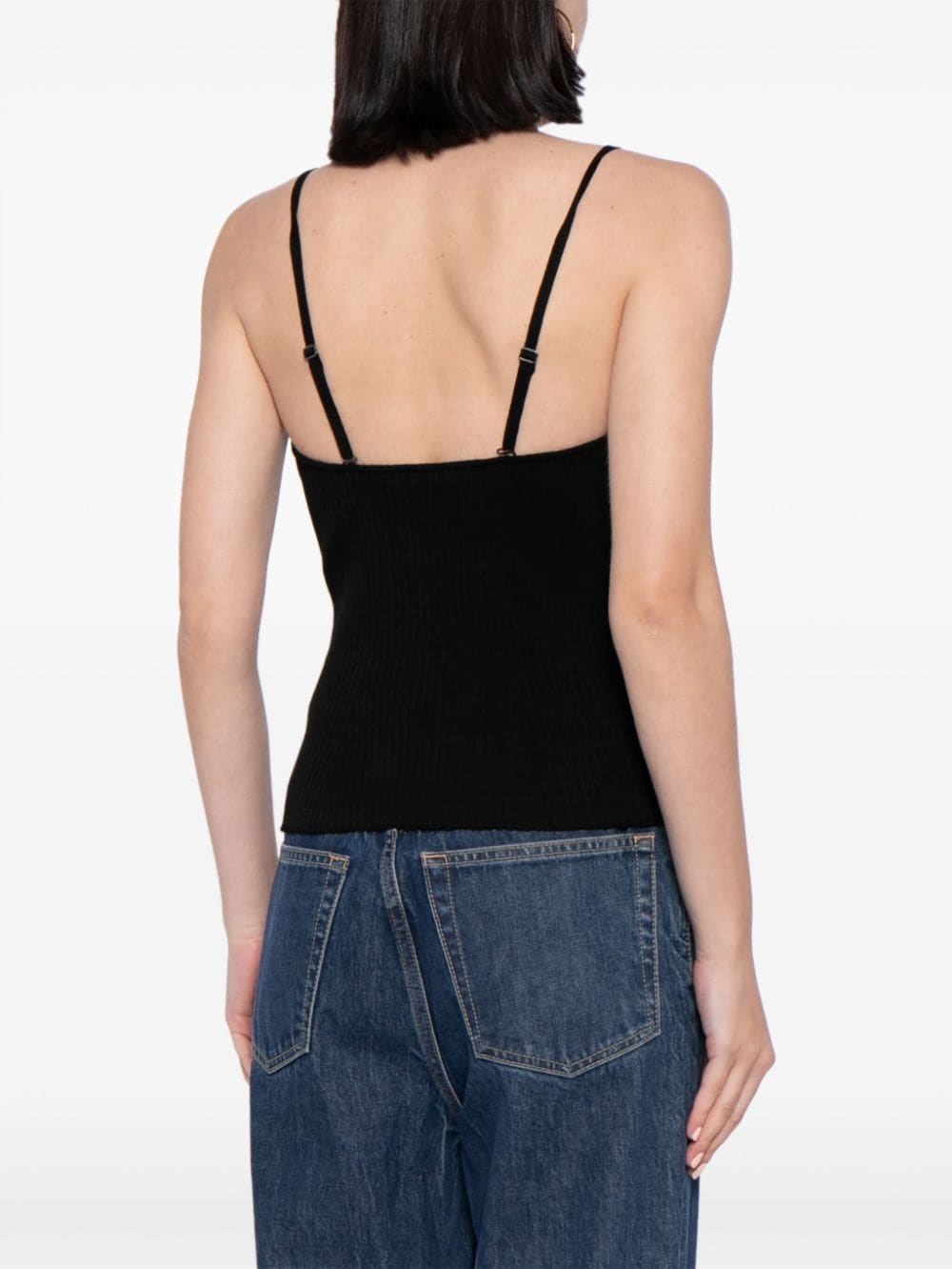 sweetheart-neck ribbed tank top - 4