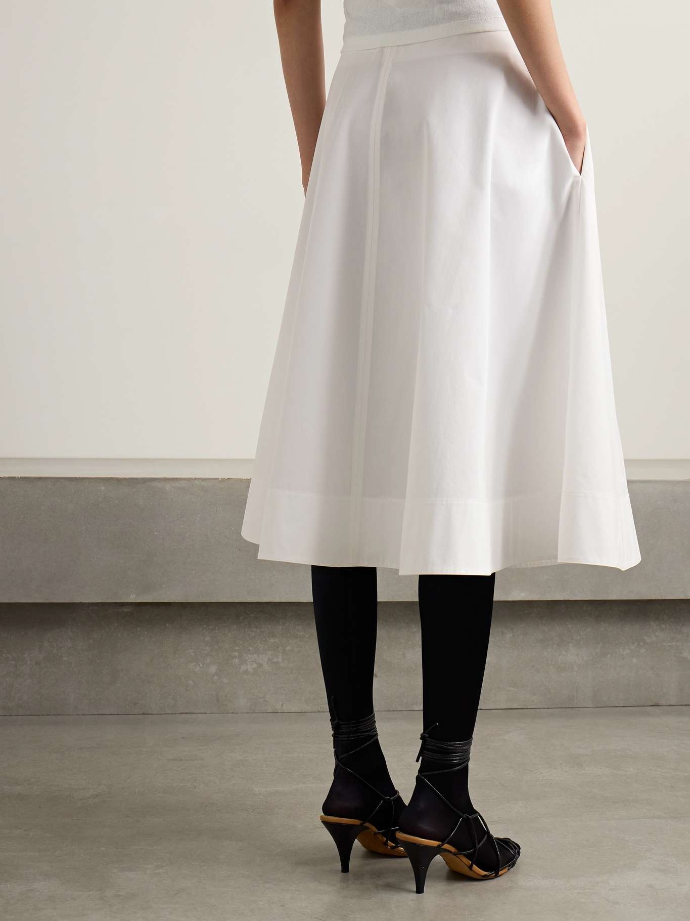 Renta cotton-poplin midi skirt - 3