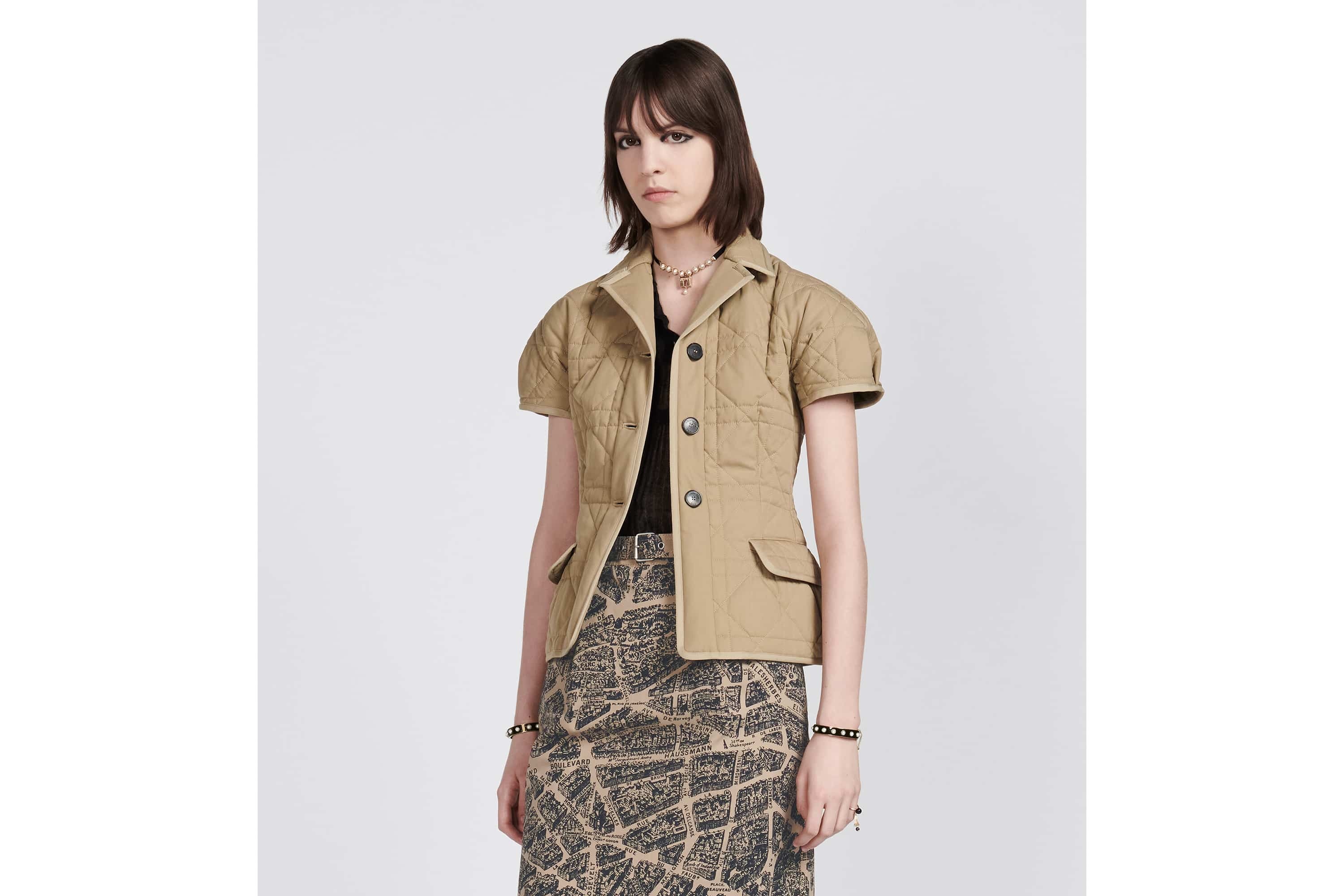 Dior Macrocannage Fitted Jacket with Puff Sleeves | REVERSIBLE
