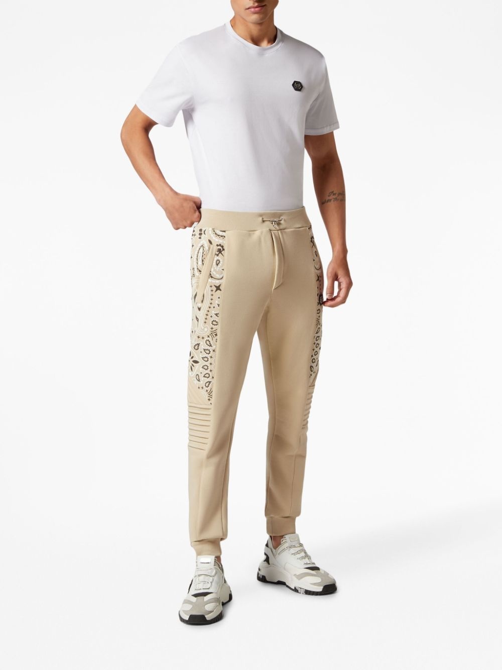 bandana-print tapered track pants - 2