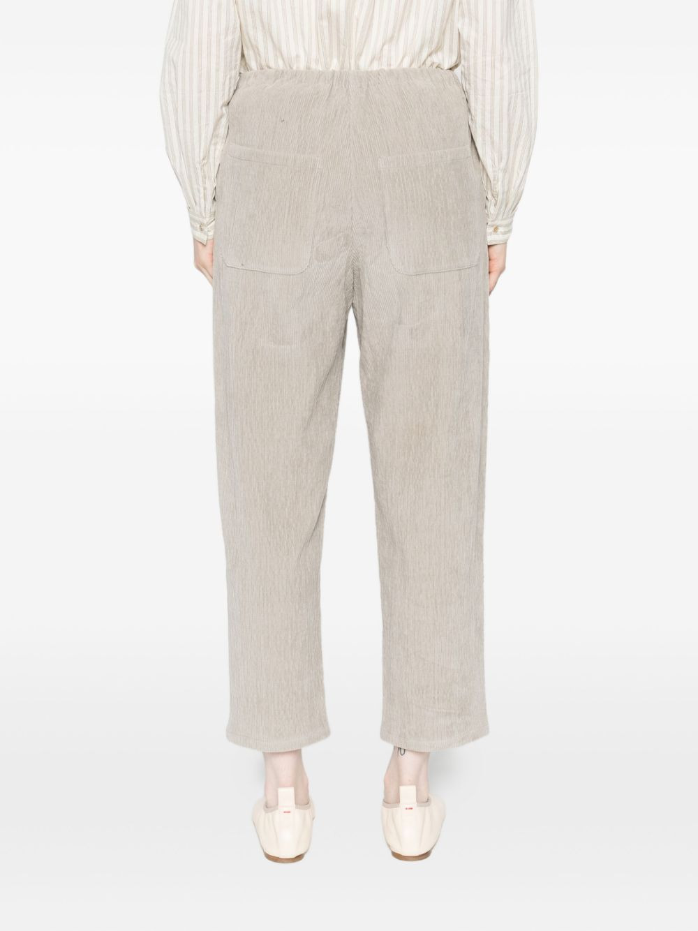 ribbed elastic-waist trousers - 4
