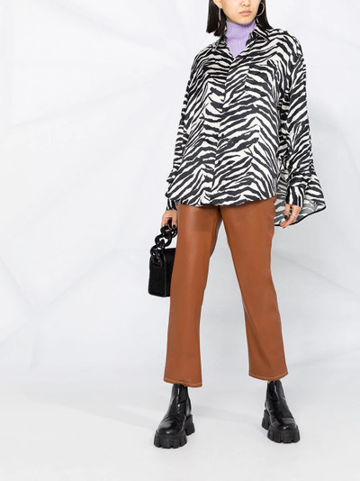 MM6 Maison Margiela zebra-print oversized shirt outlook