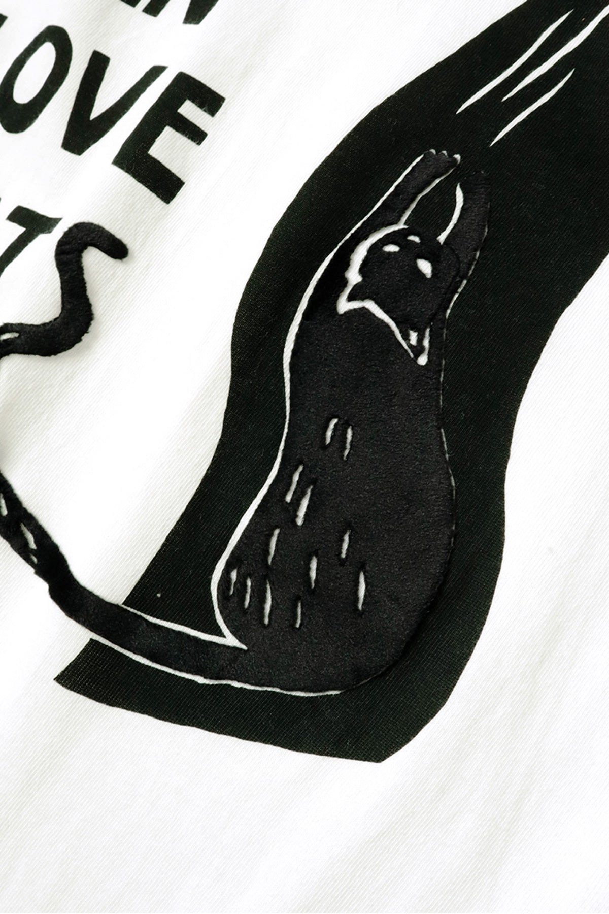 20/-JERSEY RINGER T (DENIM MEN LOVE CATS SCRATCH) - WHITE - 5