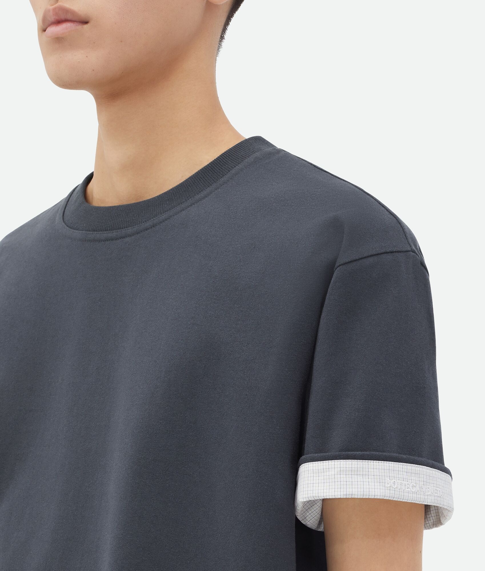 Double Layer Cotton Check T-Shirt - 4
