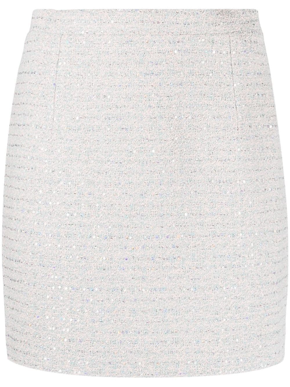 sequin-embellished tweed miniskirt - 1