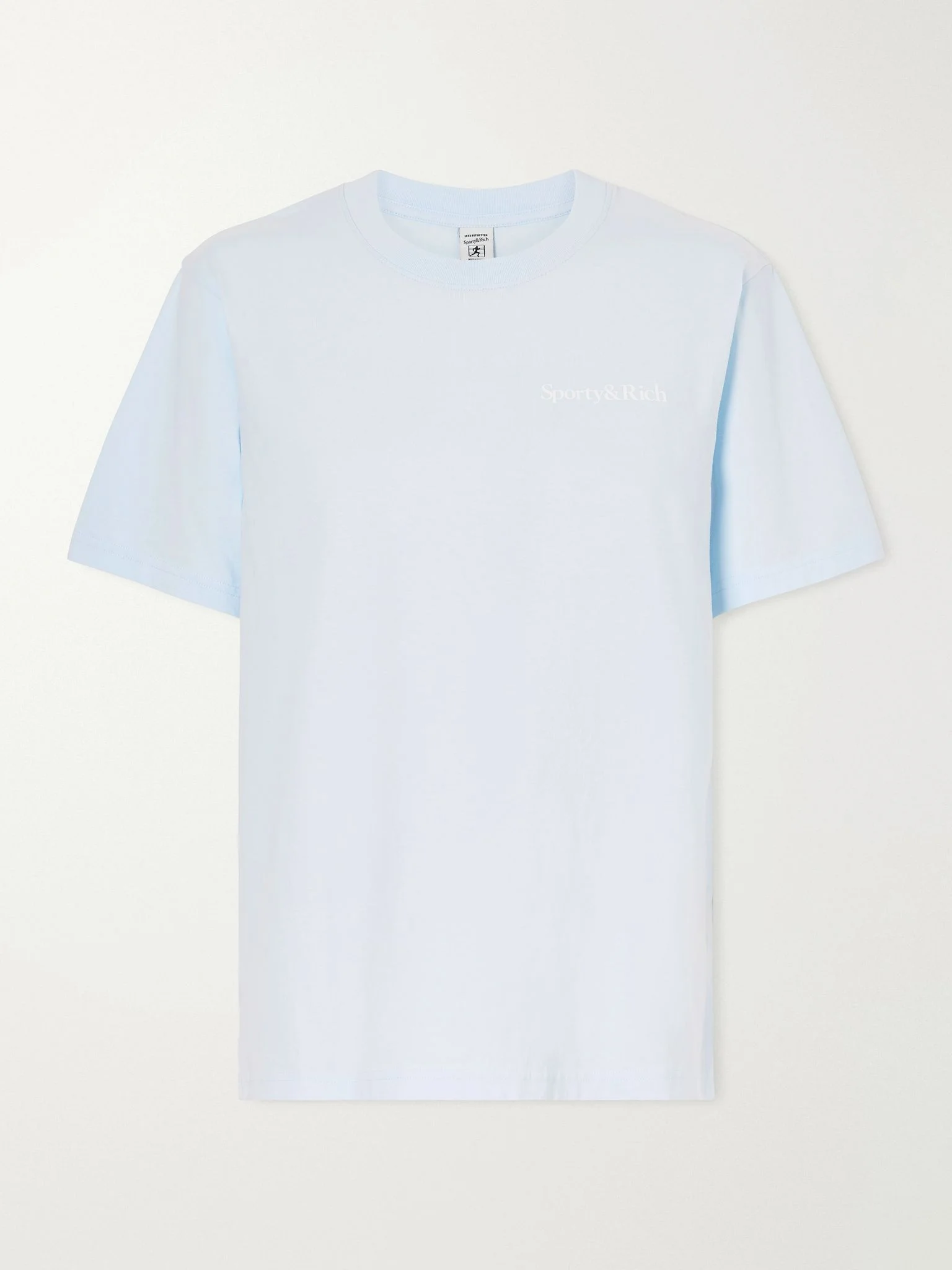 Health is Wealth cotton T-shirt Sky blue - 1