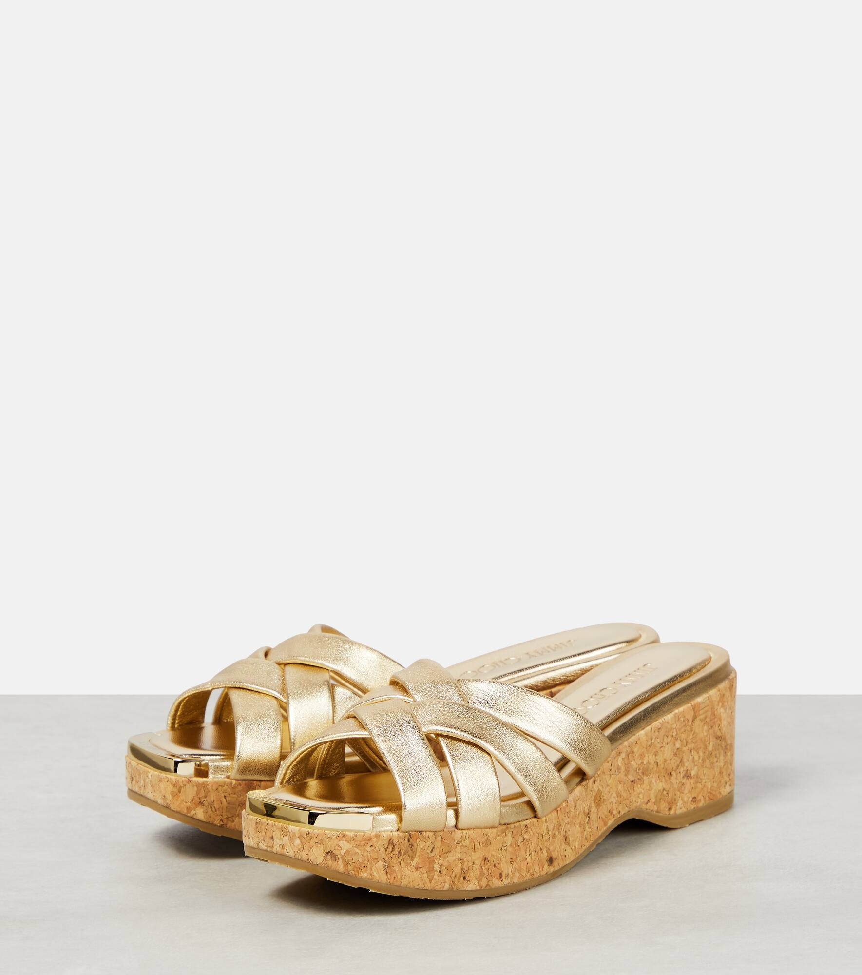 Maribou 50 metallic leather sandals - 5