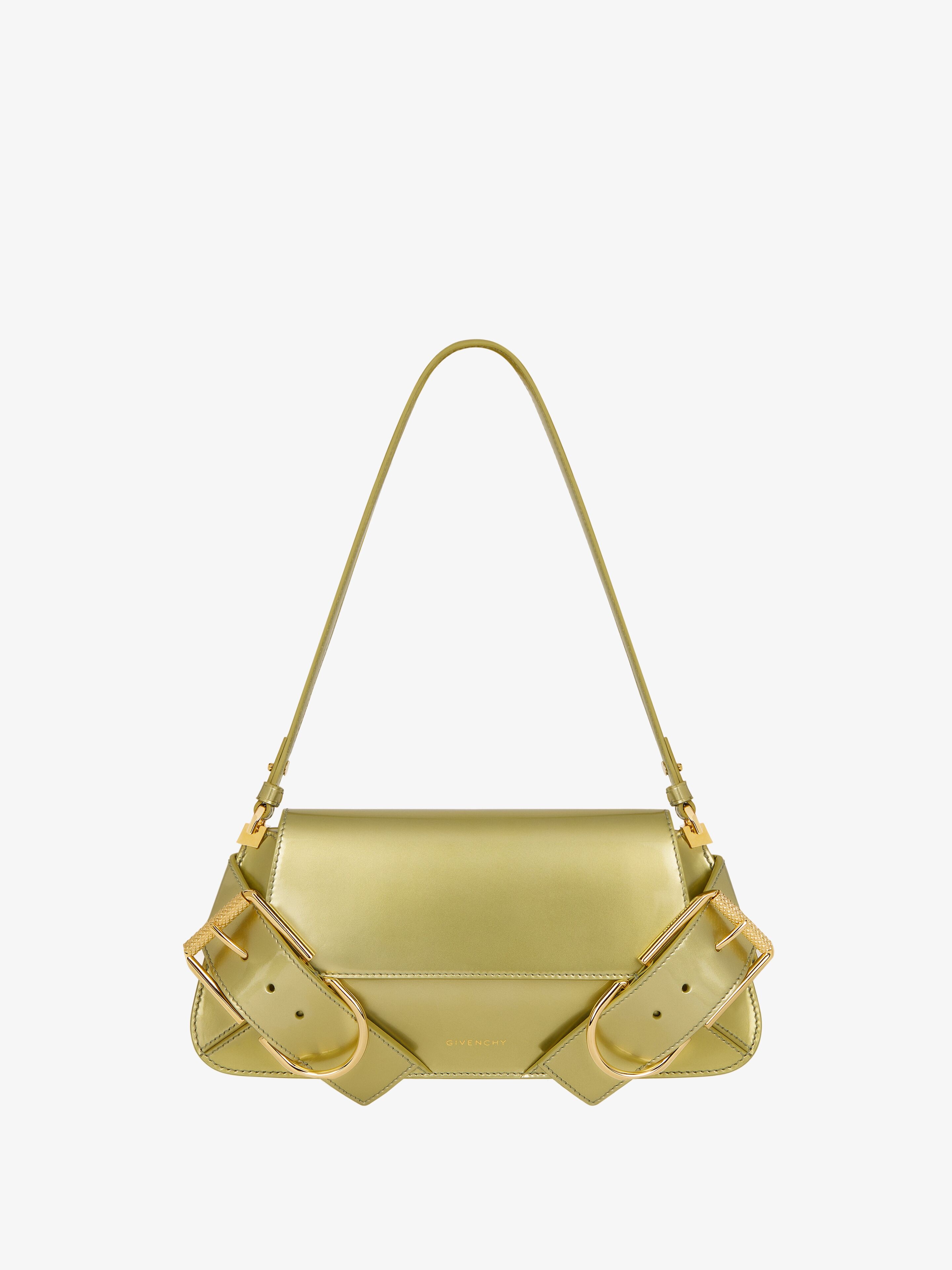 VOYOU SHOULDER FLAP BAG IN PATENT EFFECT LEATHER - 1
