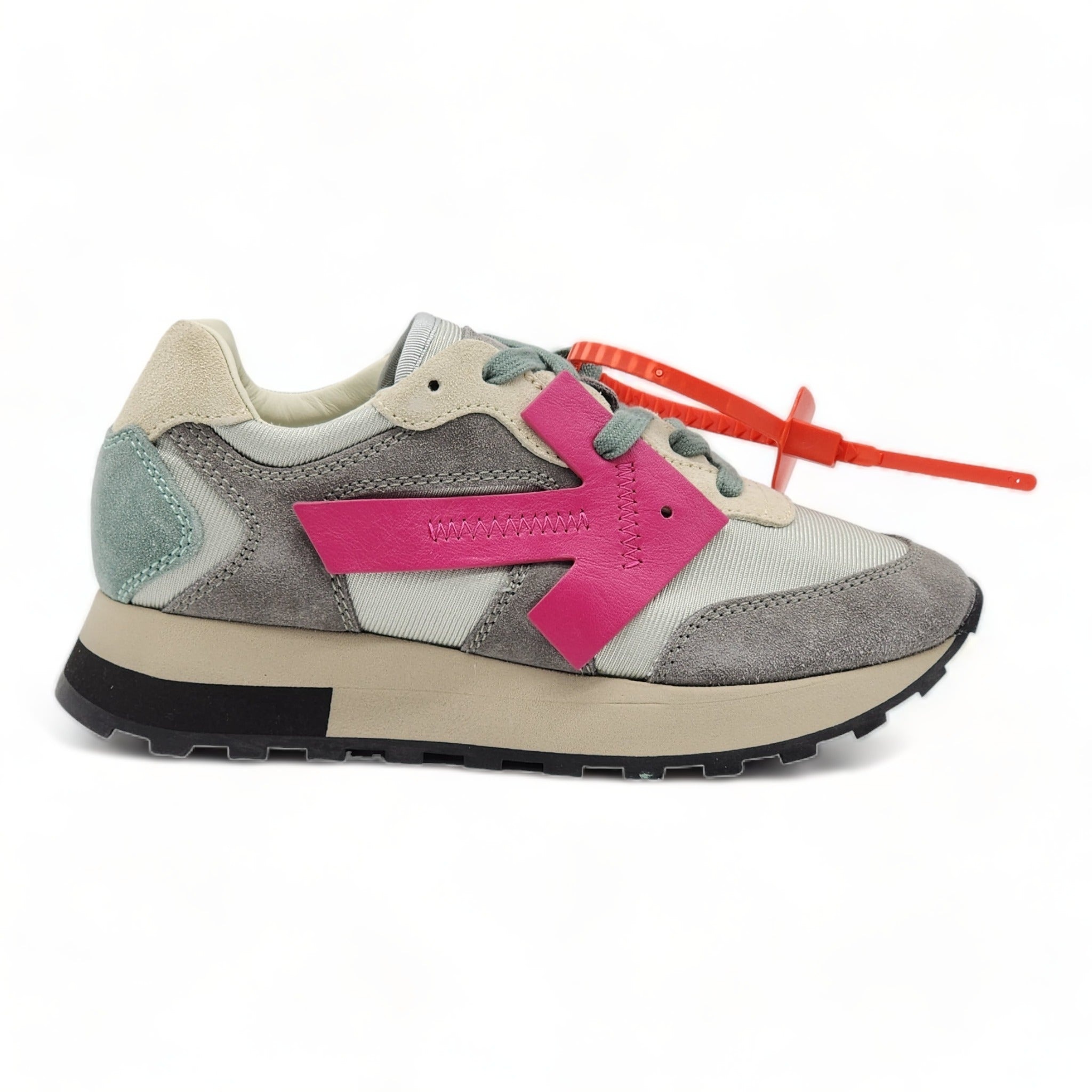 Off-White Women’s HG Runner Mixed-Media Suede Sneakers ‘Grey Fuchsia’ - 2