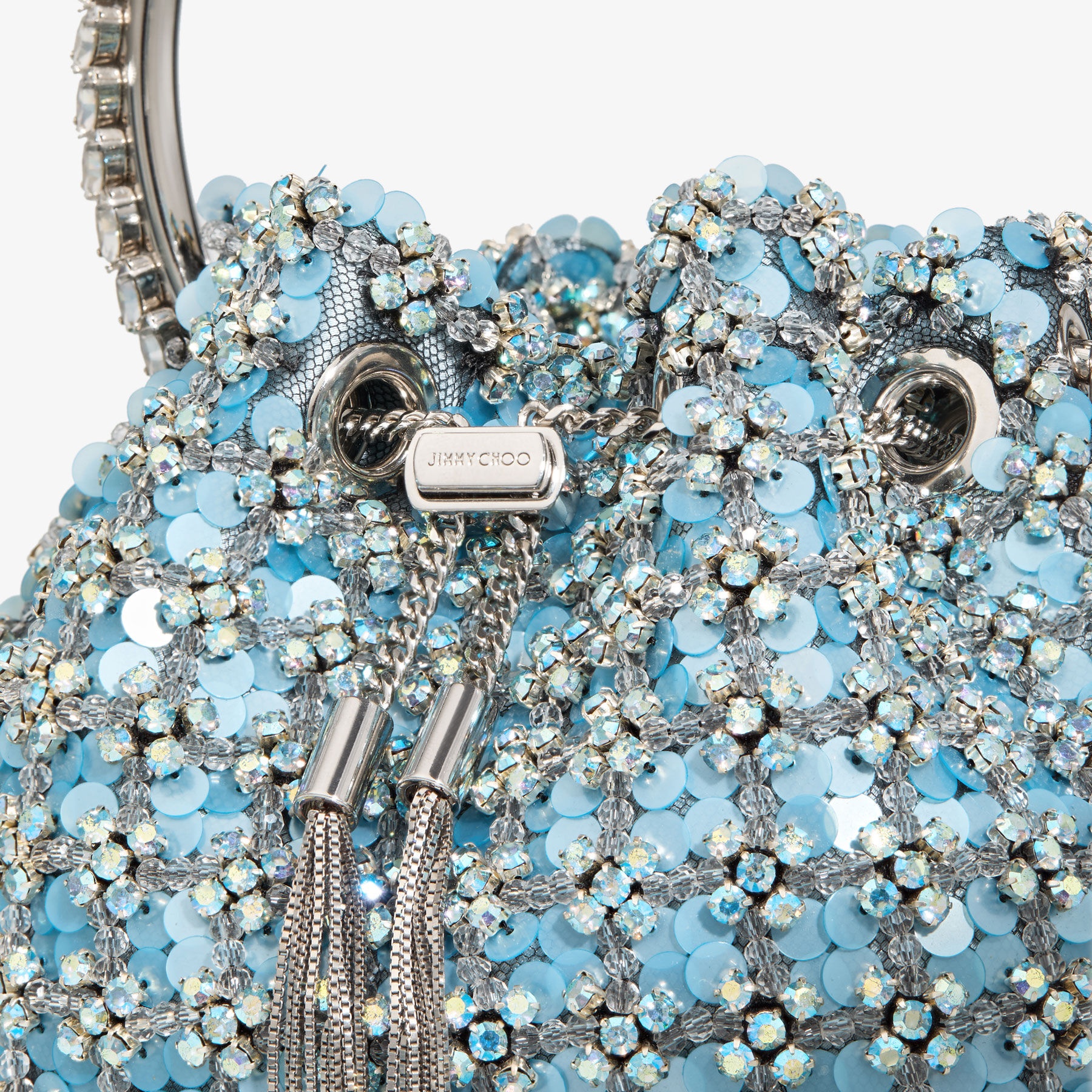 Atelier Bon Bon
Dusty Blue Satin Floral Sequin & Crystal Bag - 3
