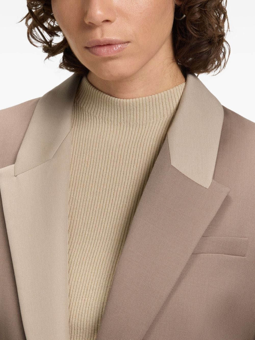 contrast-lapels wool blazer - 5