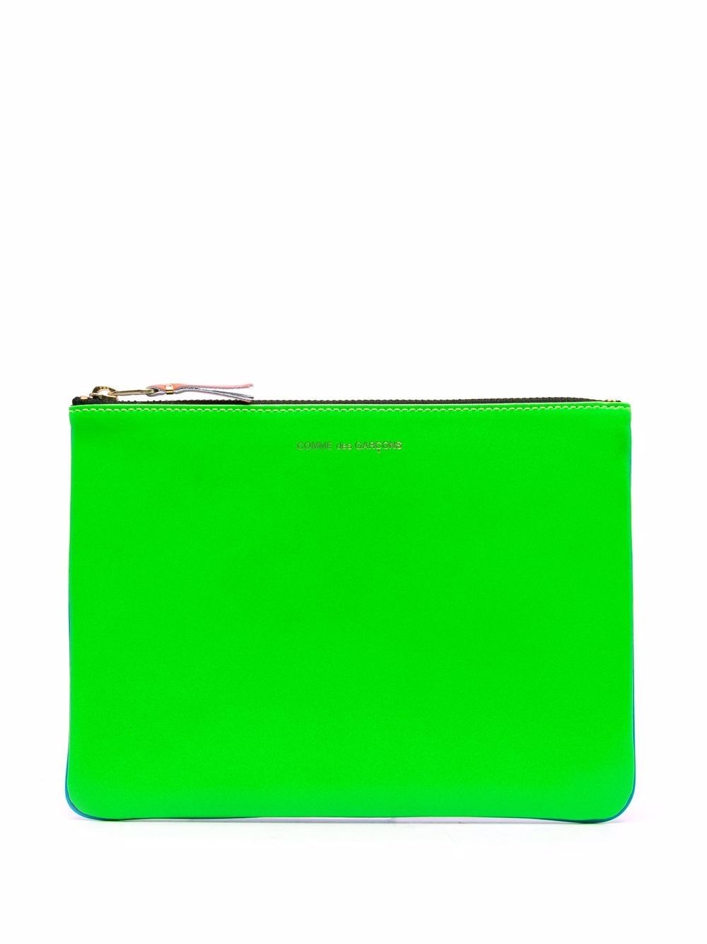 neon leather clutch bag - 1