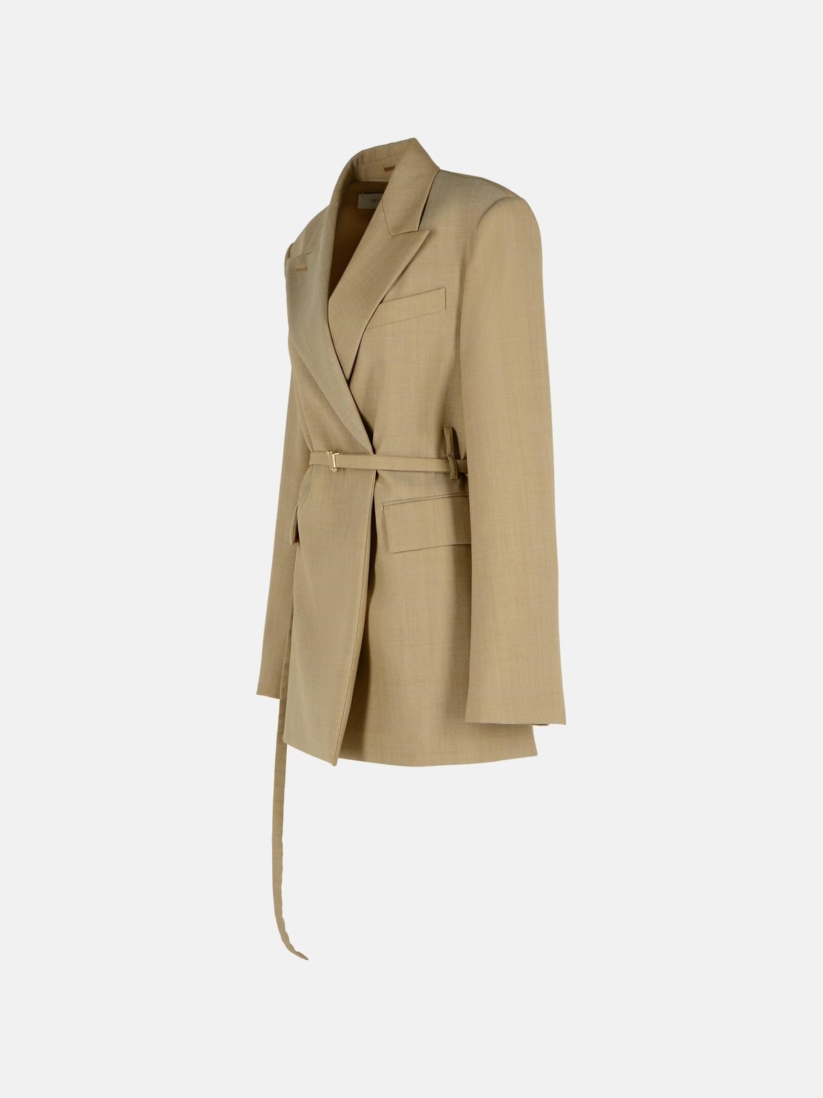 'TUBINGA' BEIGE BROWN VIRGIN WOOL BLAZER - 2