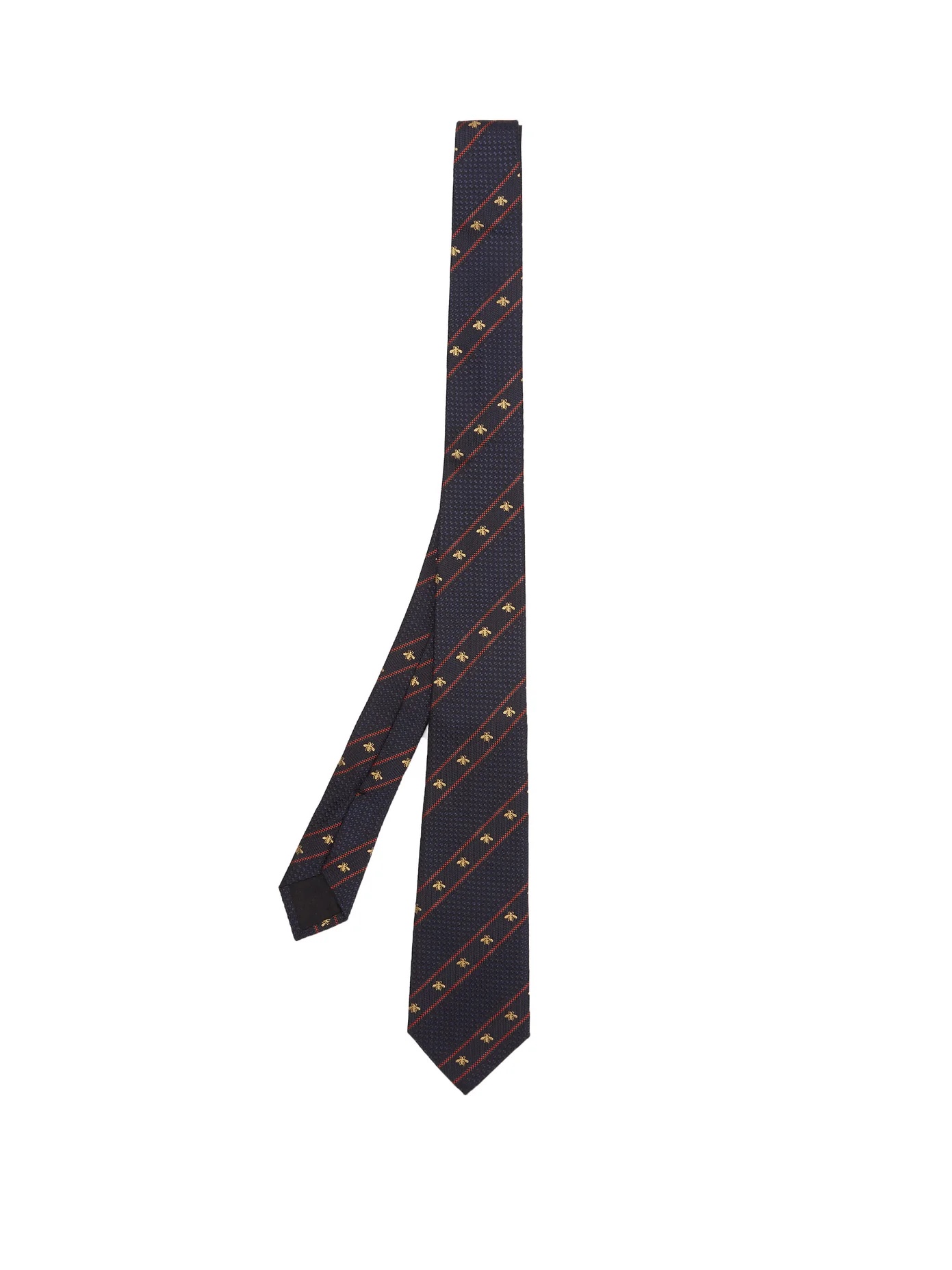 Bee & Web-striped silk tie - 1