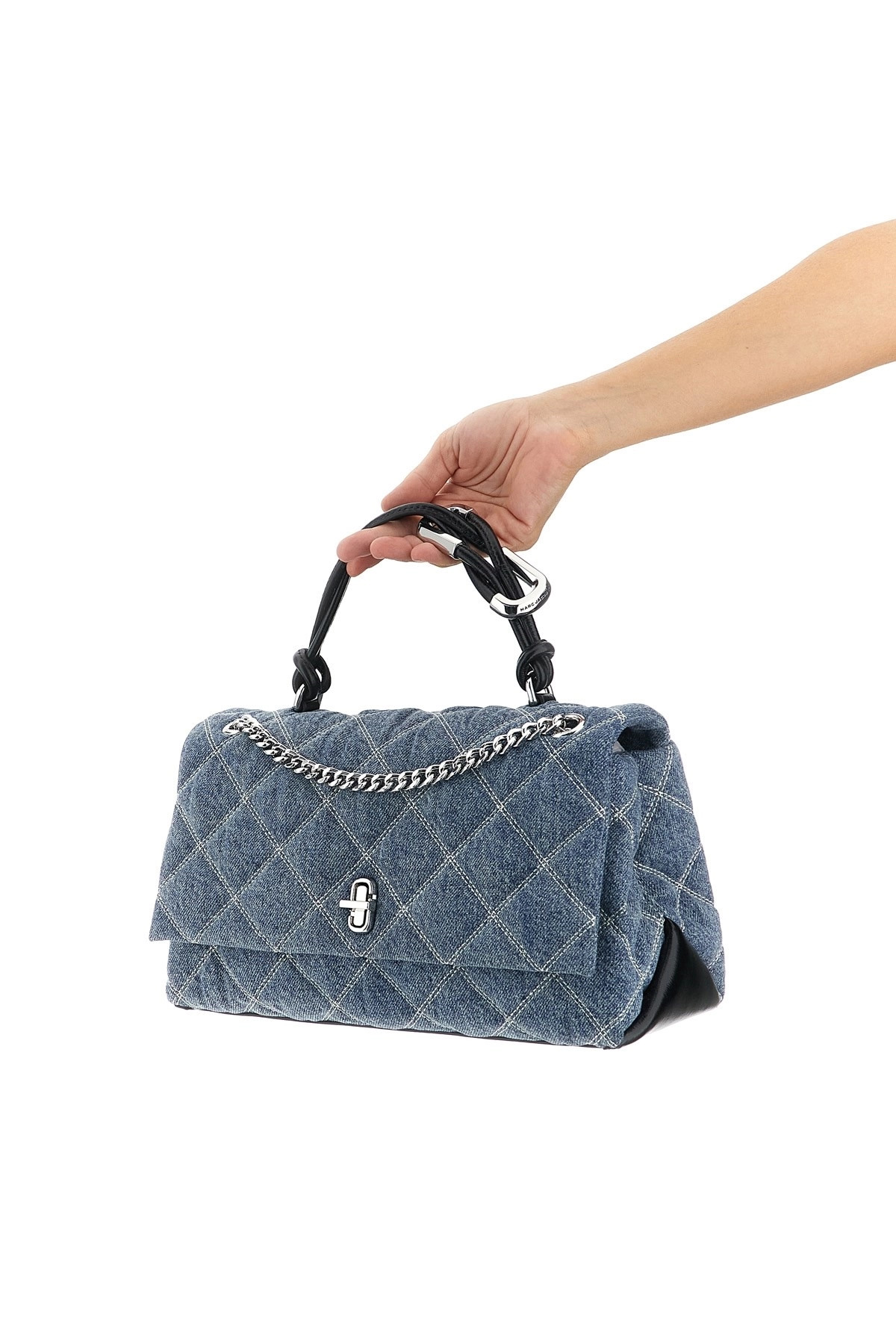 'The Quilted Denim Dual' medium shoulder bag - 2