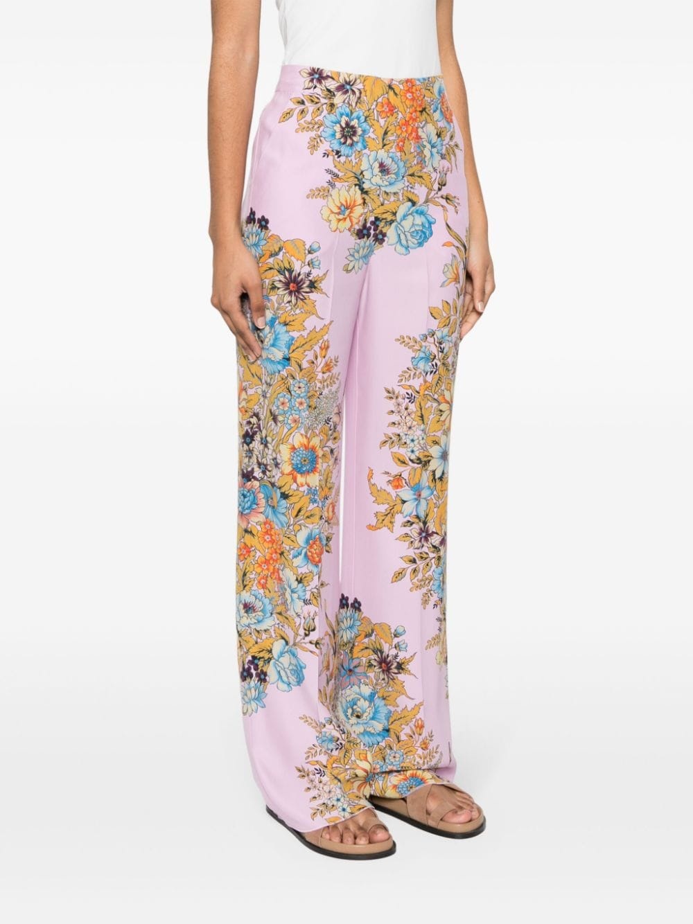 floral-print straight-leg trousers - 3