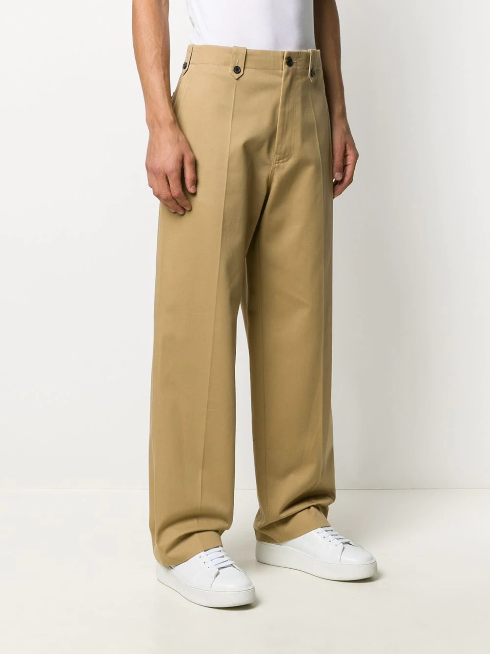 wide-leg chino trousers - 3