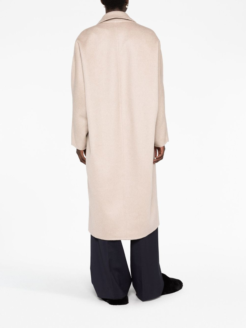 logo-embroidered cashmere coat 4