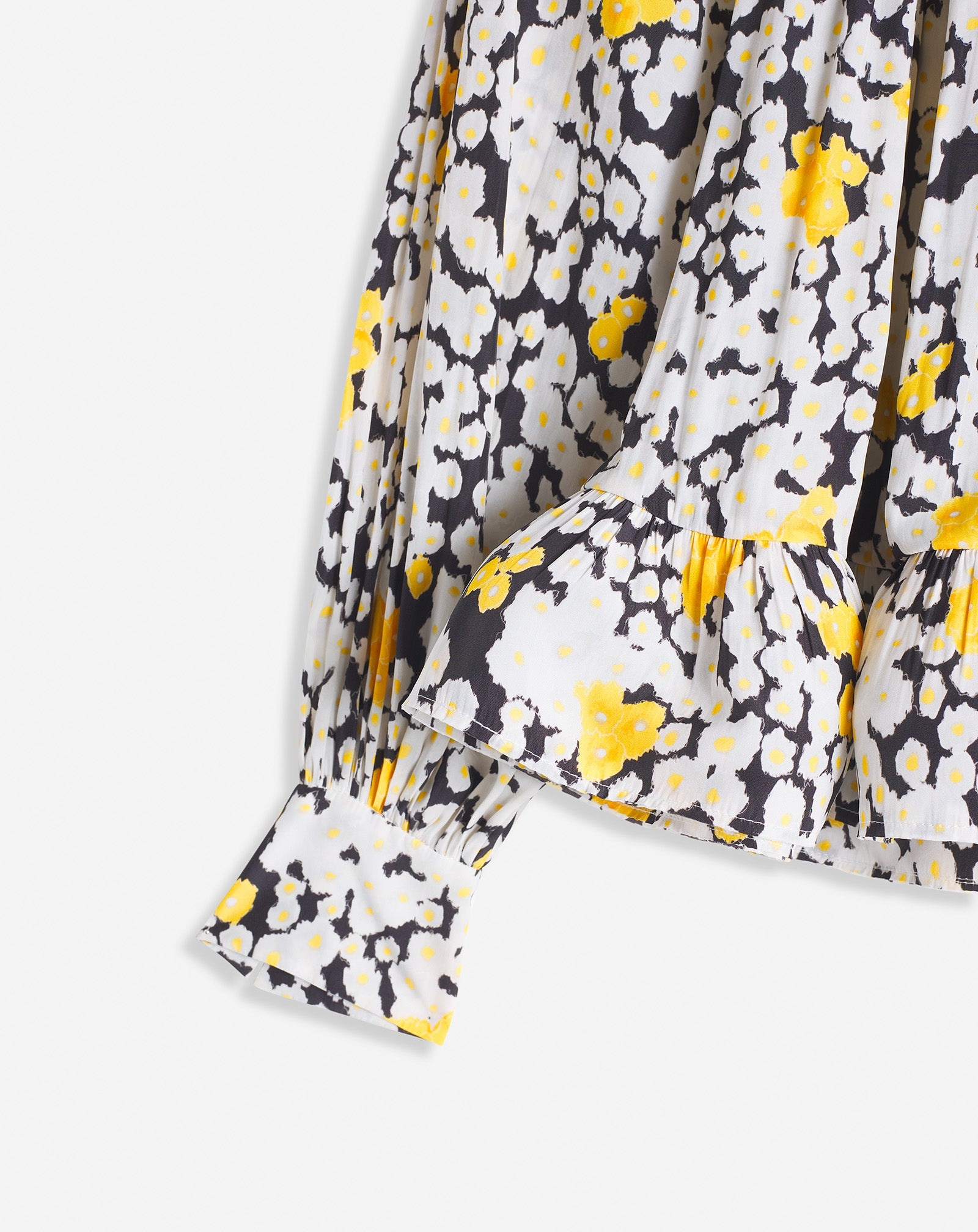 PRINTED CHARMEUSE BLOUSE WITH LONG SLEEVES - 4