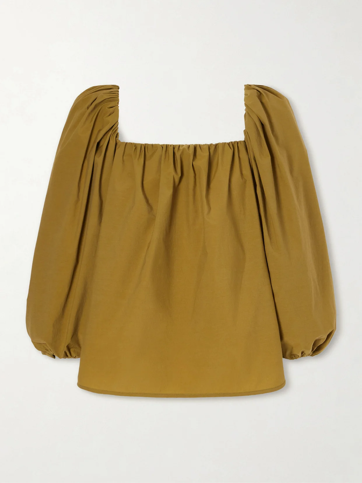 Gathered Poplin Blouse - 1