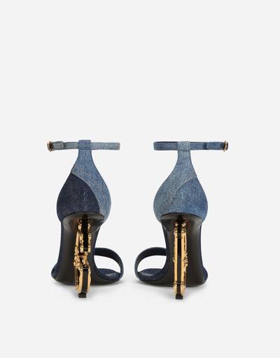 Dolce & Gabbana Patchwork denim sandals with baroque DG heel outlook