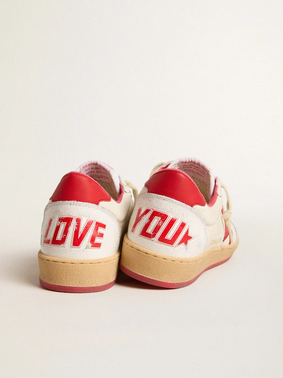 Women’s Ball Star Wishes in white leather with a red star and heel tab - 1
