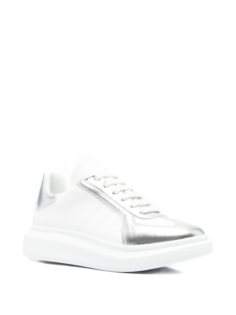 Alexander McQueen metallic-panel leather sneakers outlook