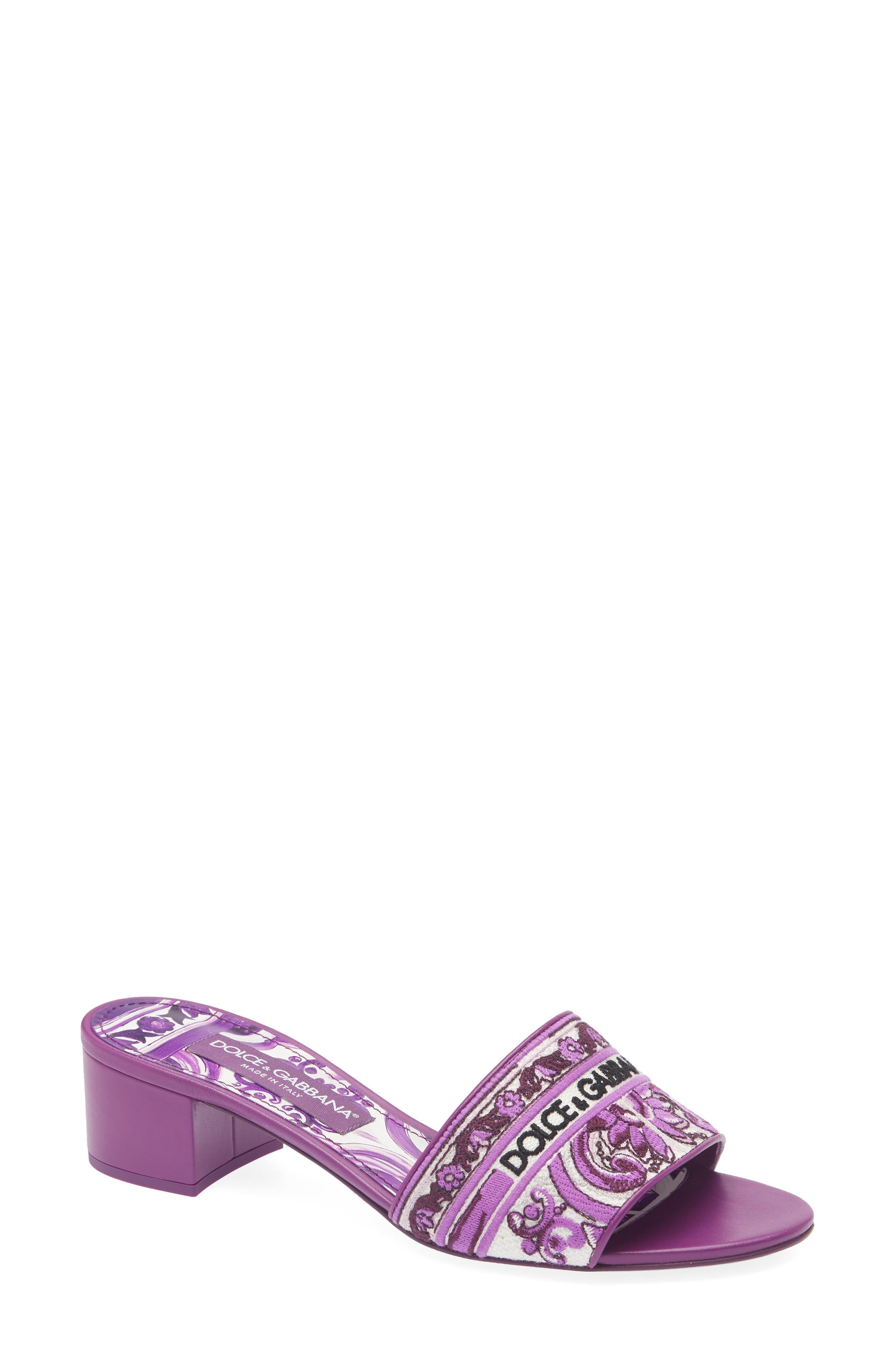 Dolce&Gabbana Majolica Slide Sandal in I03Tn Maiolica 3 Viola at Nordstrom - 1