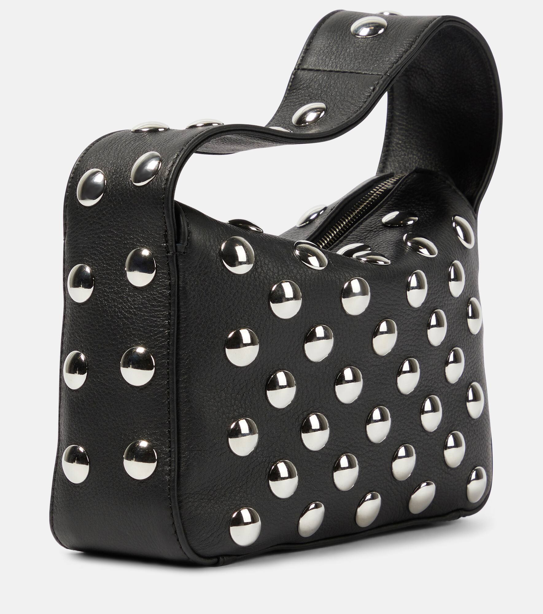 Elena studded leather shoulder bag - 4