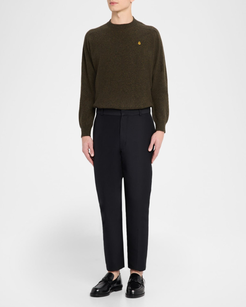 Alexander McQueen Men's Embroidered Skull Wool Crewneck Sweater outlook