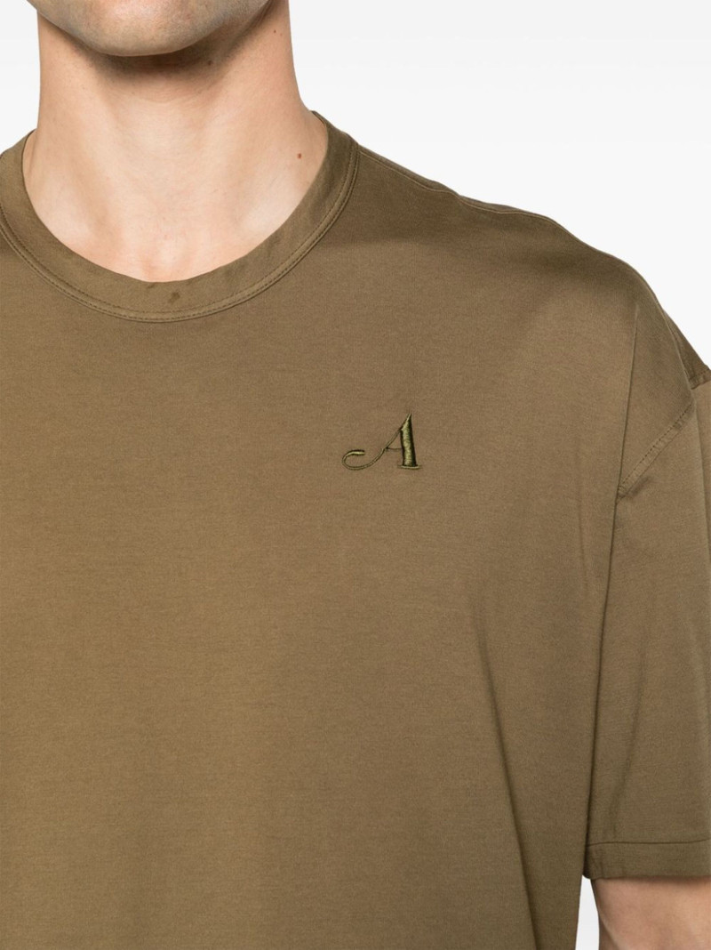 logo-embroidered cotton T-shirt 5