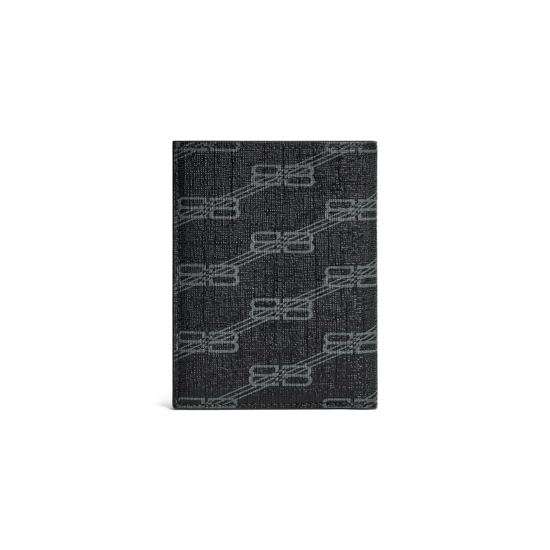 Men's Signature Vertical Bifold Wallet Bb Monogram Coated Canvas  in Black/grey - 3