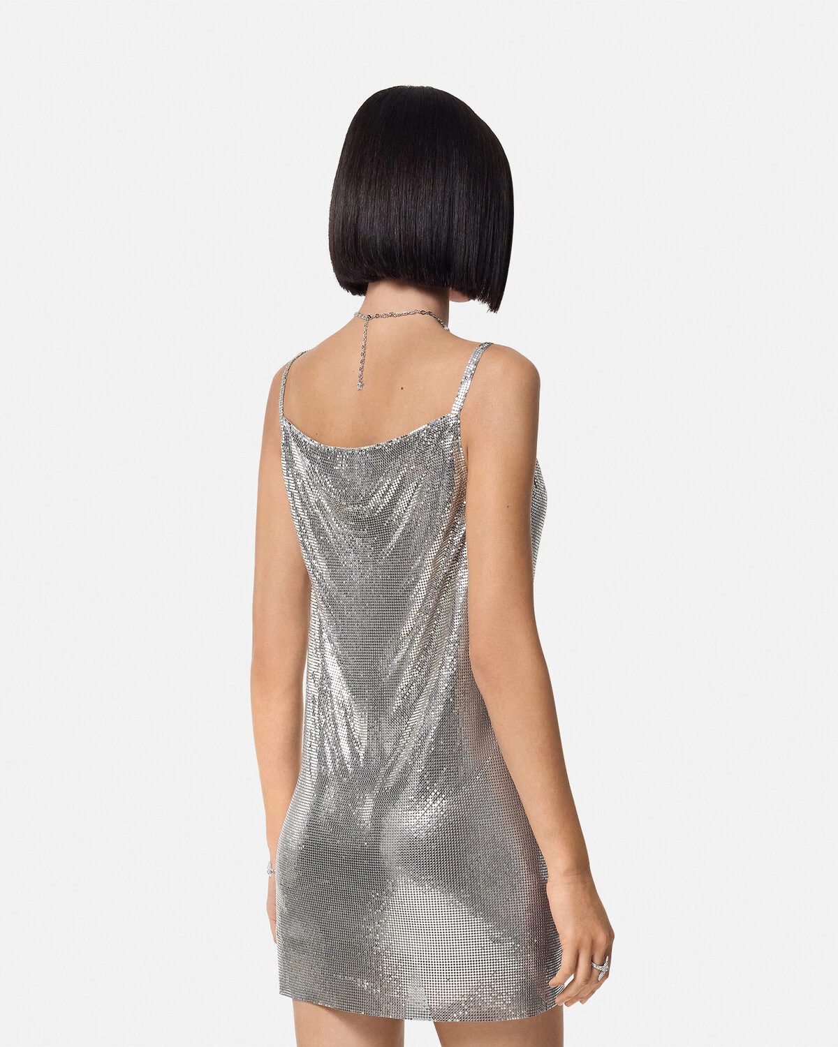 Metal Mesh Slip Mini Dress - 5