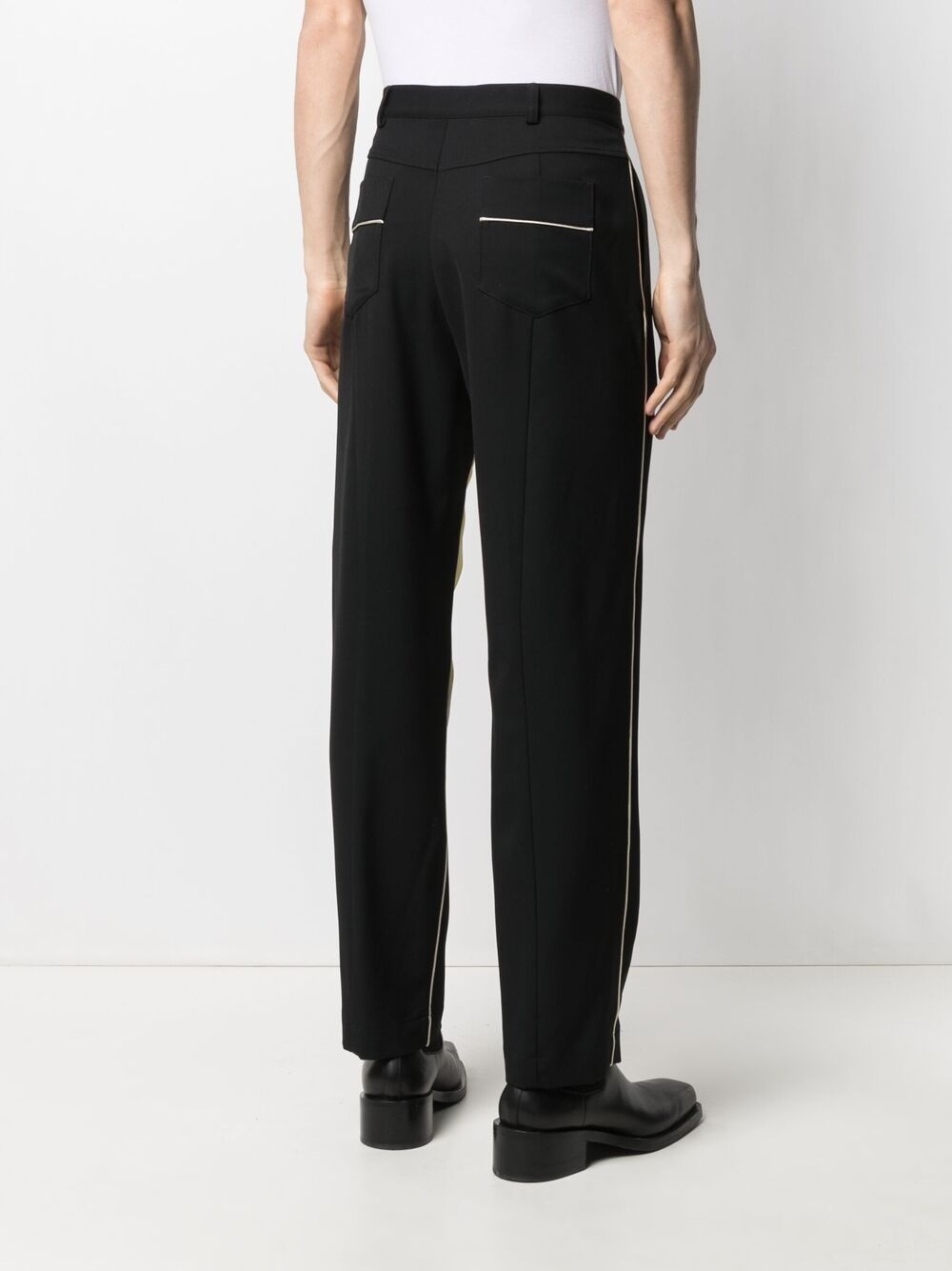 colour-block straight trousers - 4