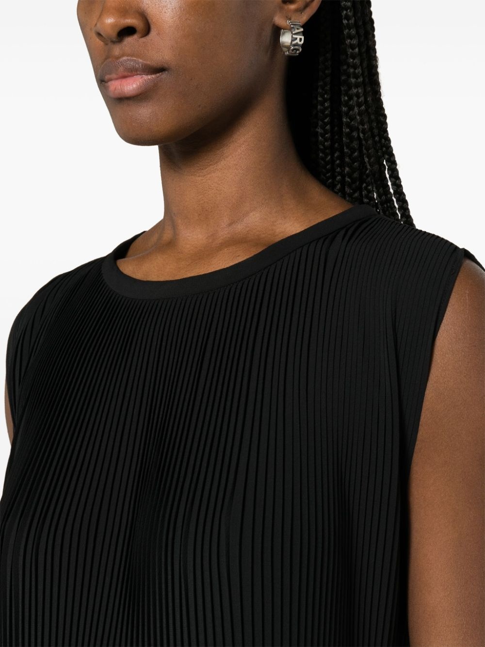 Pull plissÃ©-crepe midi dress - 5