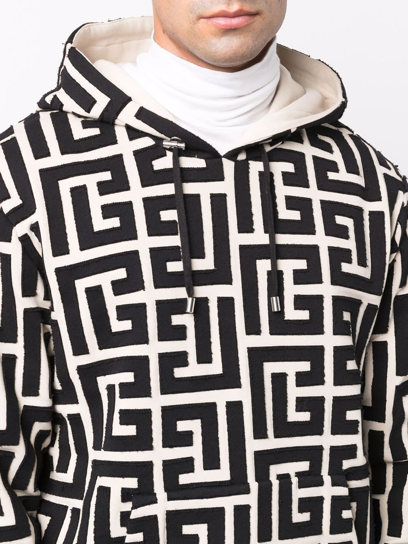 Balmain MONOGRAM-PRINT HOODIE outlook