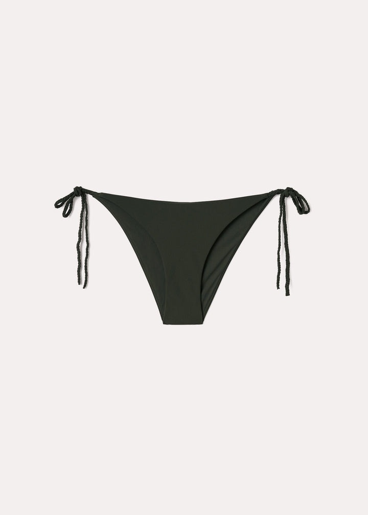 Braid-tie bikini bottoms dark green - 1