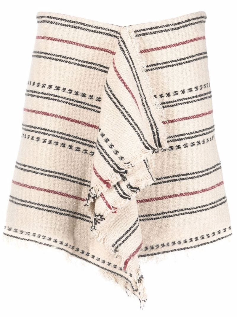 Jiloa draped-front striped skirt - 1