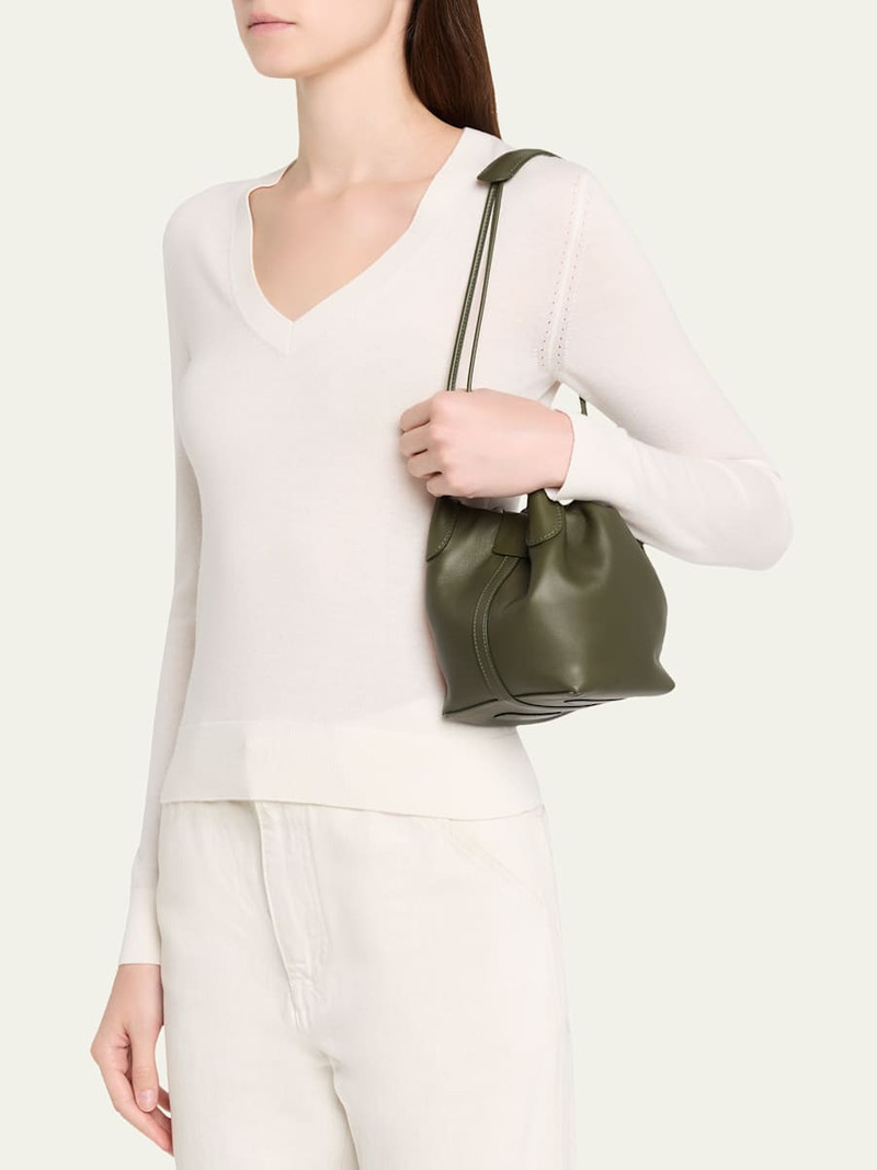 Loro Piana Bale Micro Softy Leather Top-Handle Bucket Bag outlook