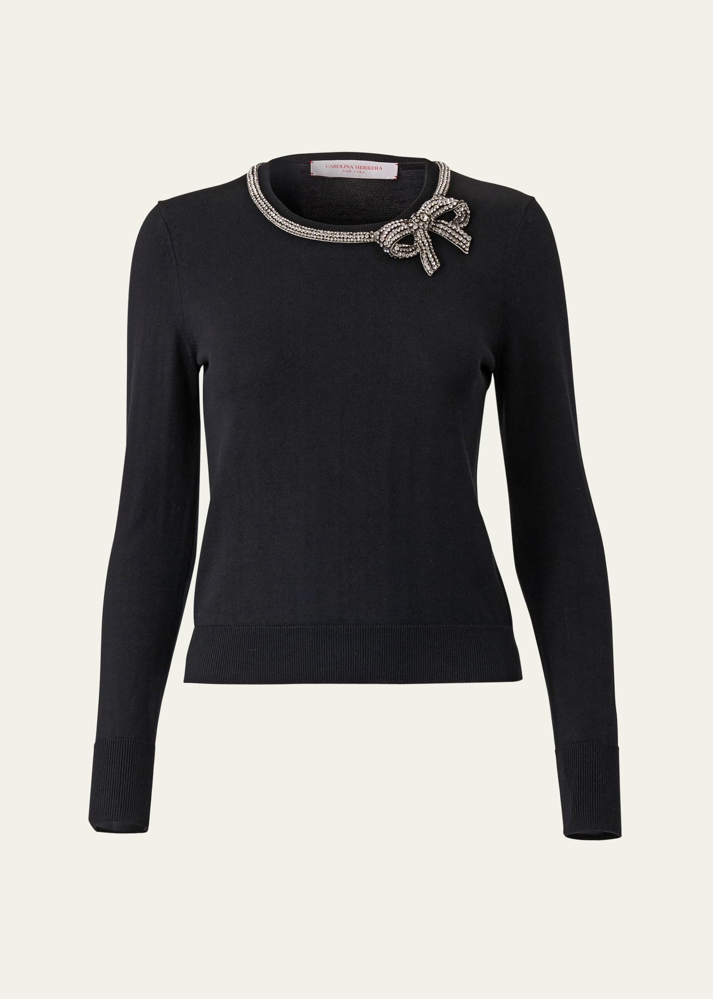 Crystal Bow Crewneck Sweater - 1