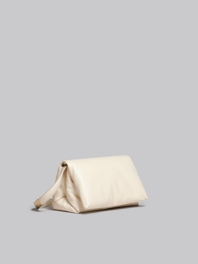 IVORY WHITE LEATHER PRISMA SHOULDER BAG 6