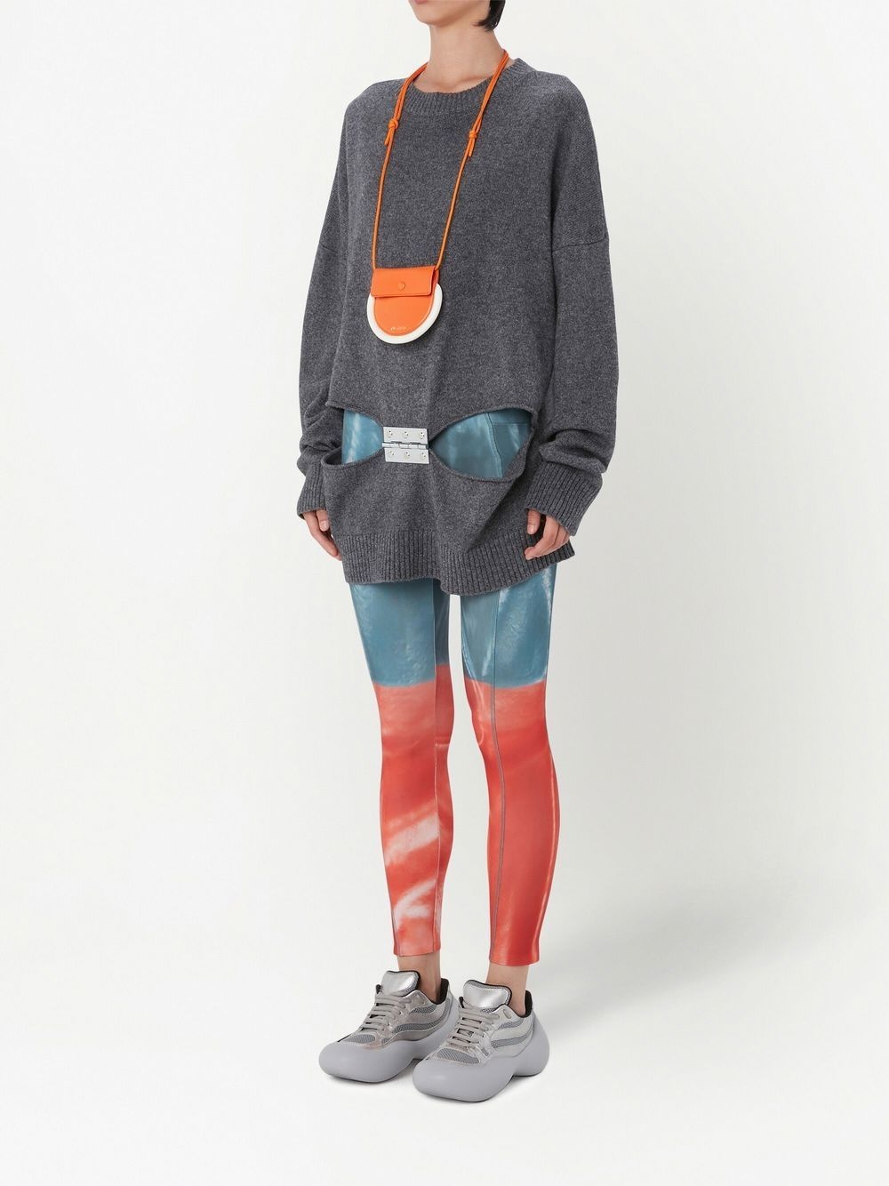 hinge-embellished cut-out jumper - 2